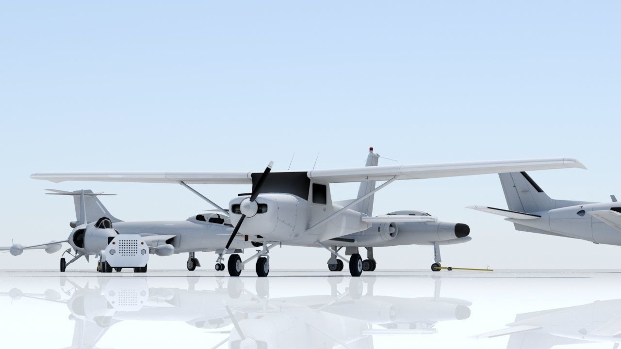 Cessna 152 Static Low Poly Blank GA Low-poly 3D model_6