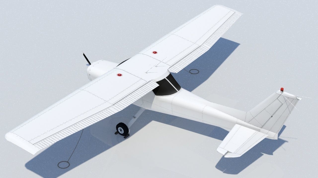 Cessna 152 Static Low Poly Blank GA Low-poly 3D model_1