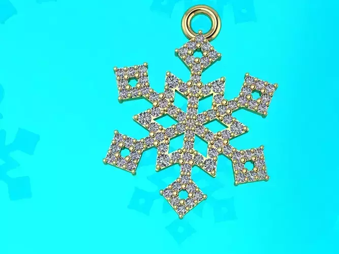 Nice snowflake pack - 4 pendants and 4 stud earrings 3D print model