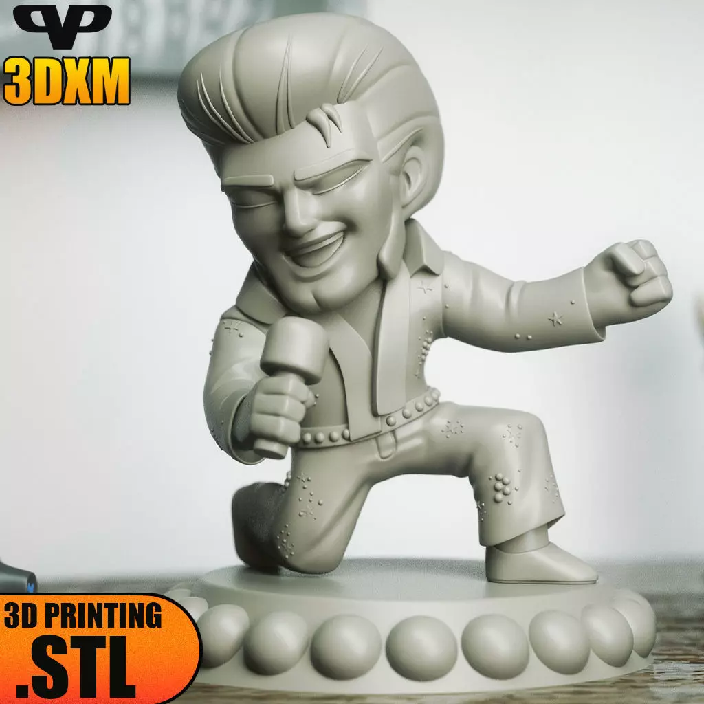 Elvis Chibi STL for 3D Printing 3DXM ChibiSTL 3D print model_3