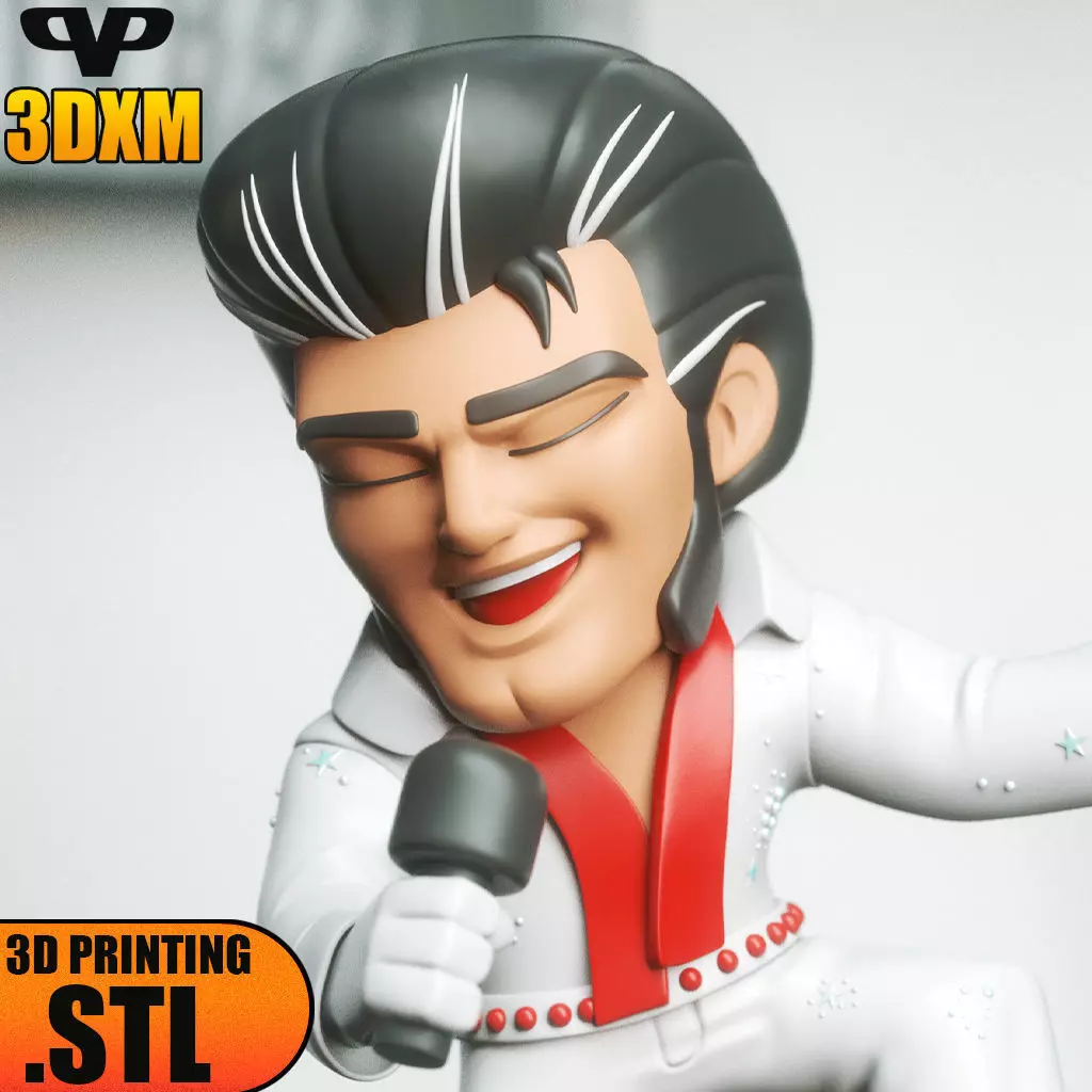 Elvis Chibi STL for 3D Printing 3DXM ChibiSTL 3D print model_1