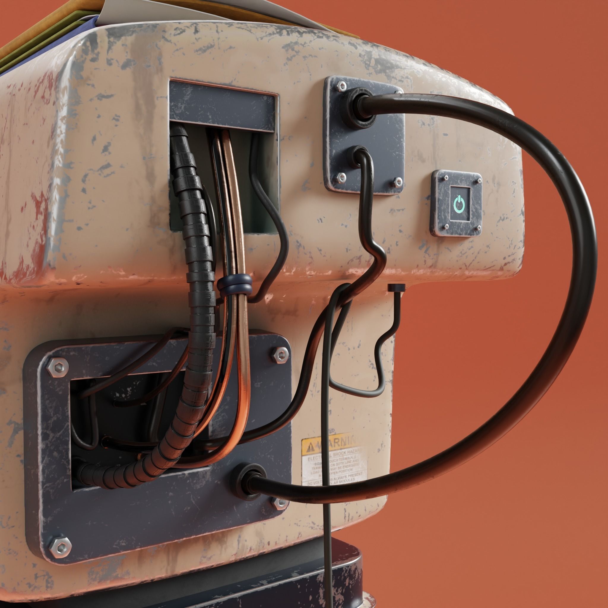 Officer Byte - Robot character Low-poly 3D model_2