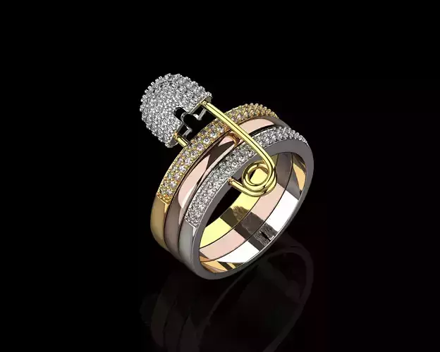 Pin Ring with Diamonds N184