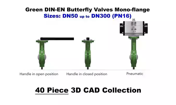 DIN-EN Butterfly Valves - Mono-flange - Green