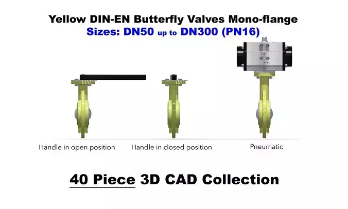 DIN-EN Butterfly Valves - Mono-flange - Yellow