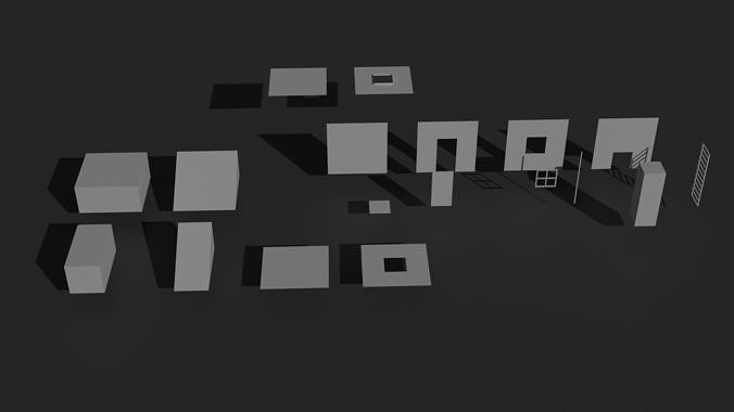 Basic Modular Kit Block Out Free 3D model