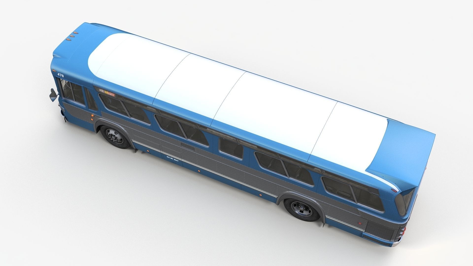 Old bus Low-poly 3D model_7