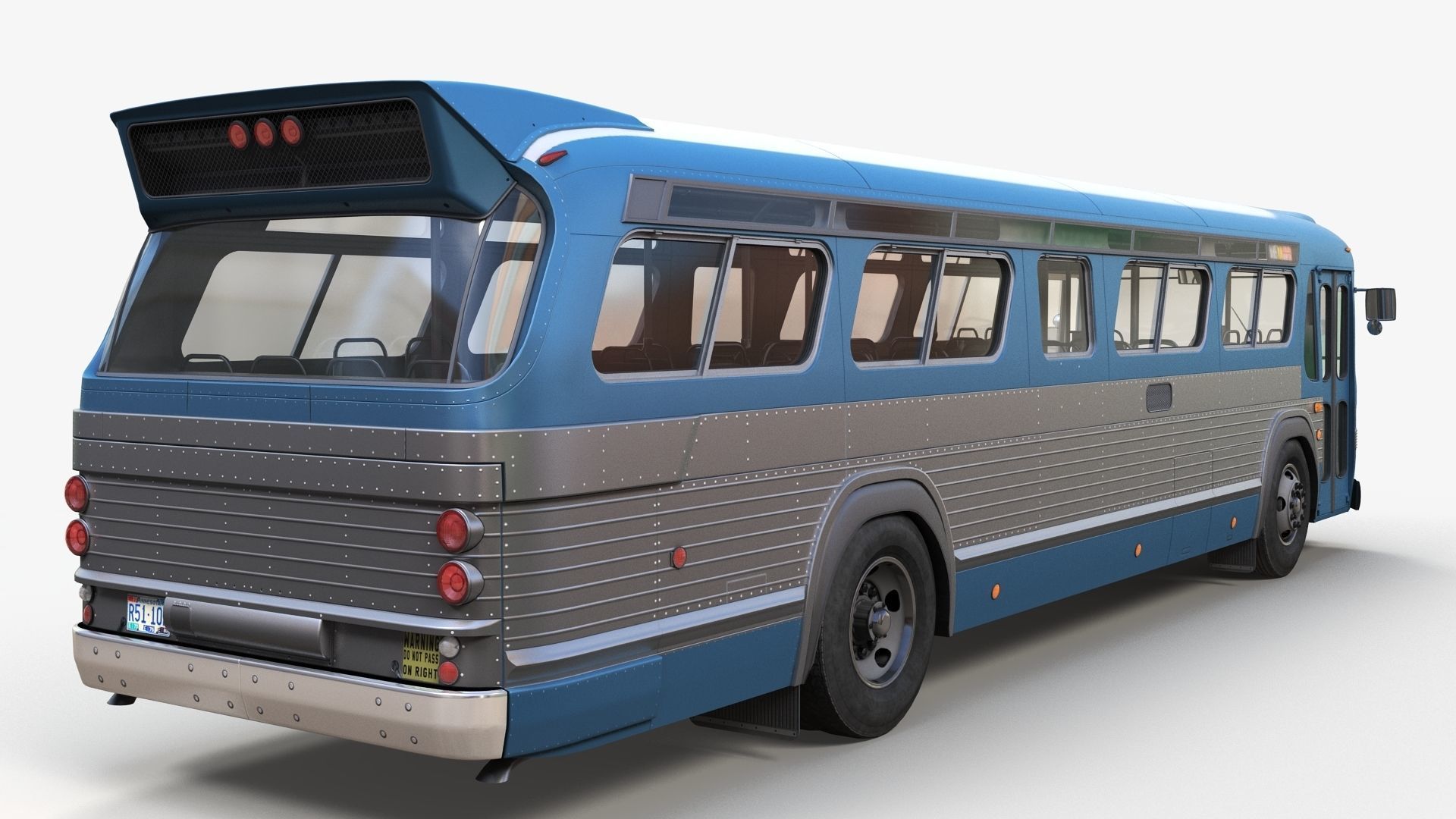 Old bus Low-poly 3D model_2
