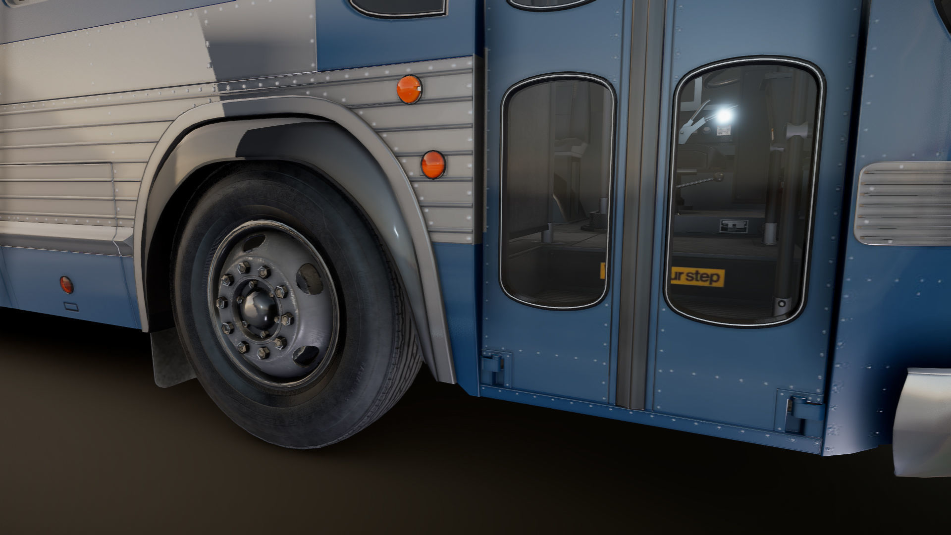 Old bus Low-poly 3D model_23