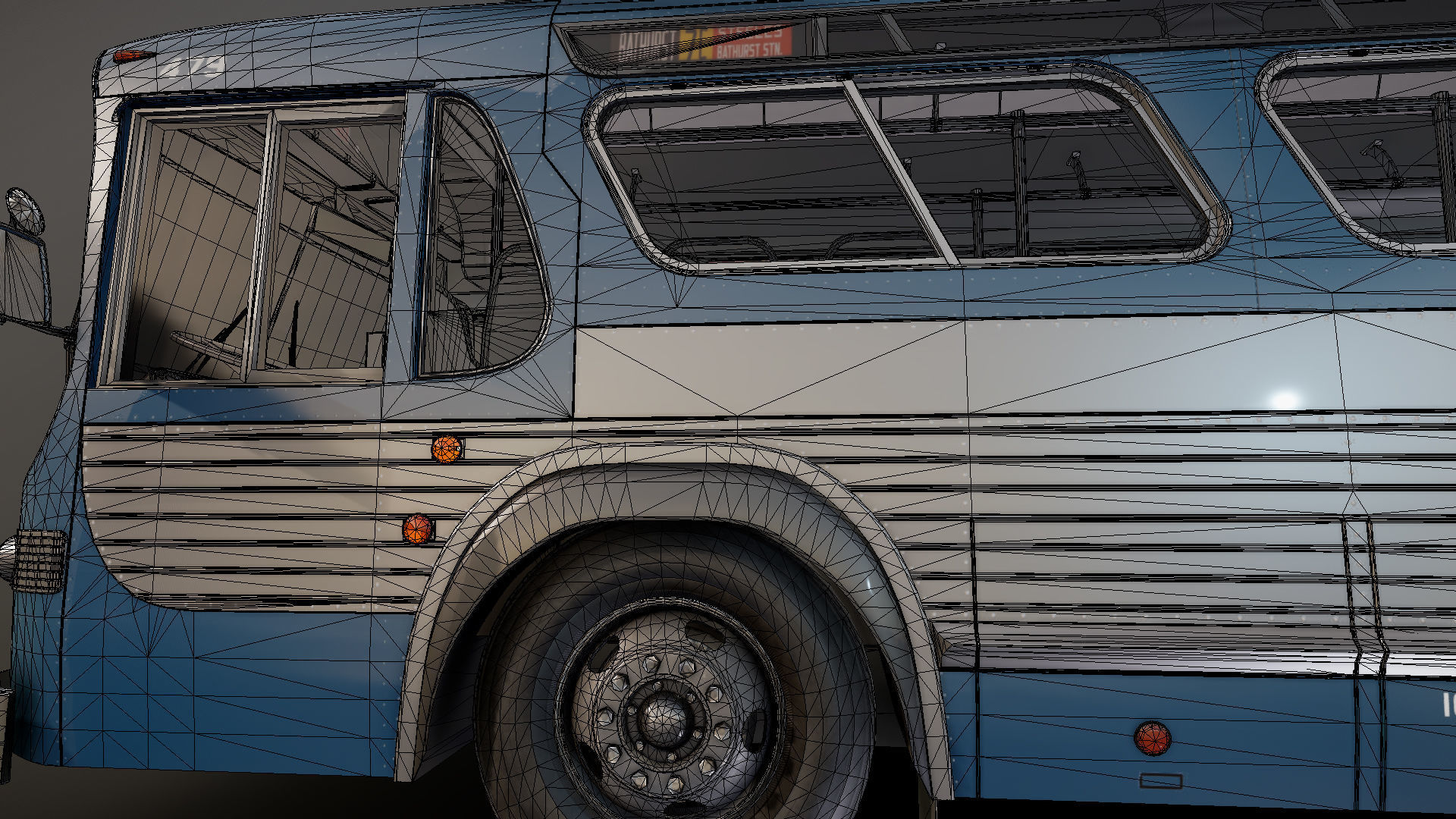 Old bus Low-poly 3D model_31