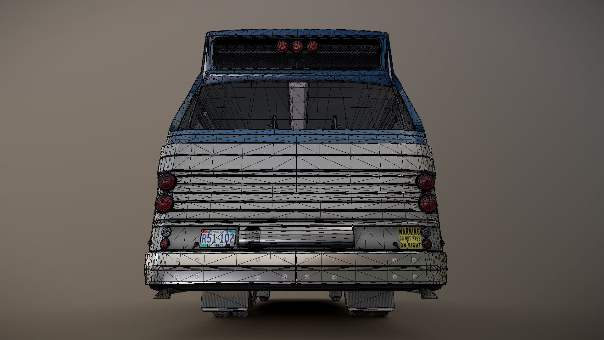 Old bus Low-poly 3D model_33