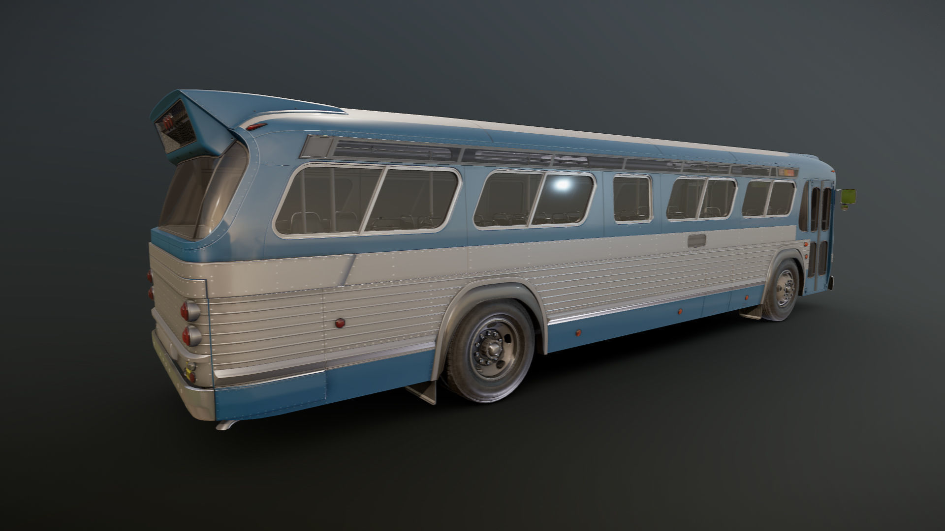 Old bus Low-poly 3D model_16