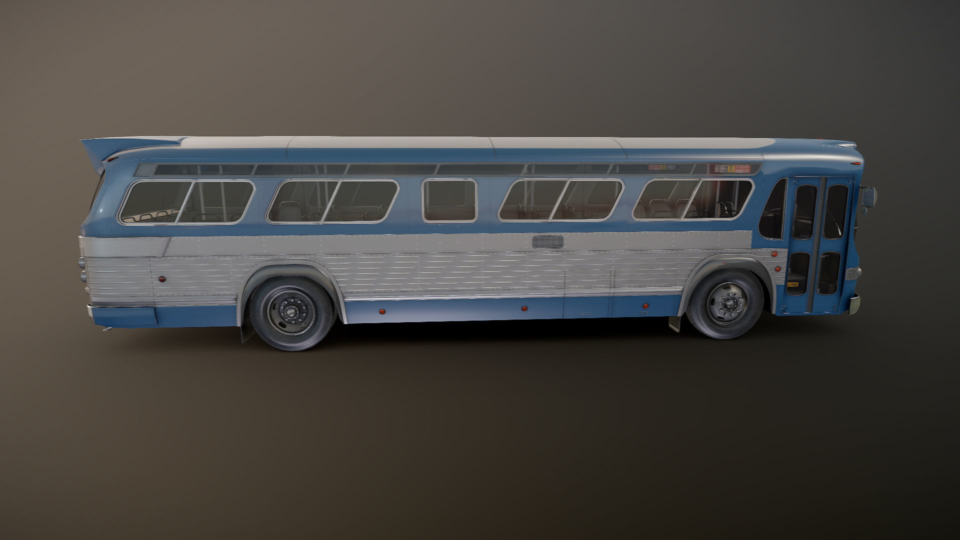 Old bus Low-poly 3D model_17