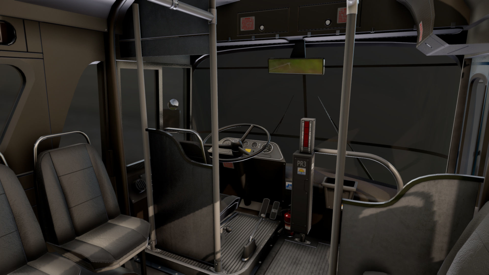 Old bus Low-poly 3D model_25