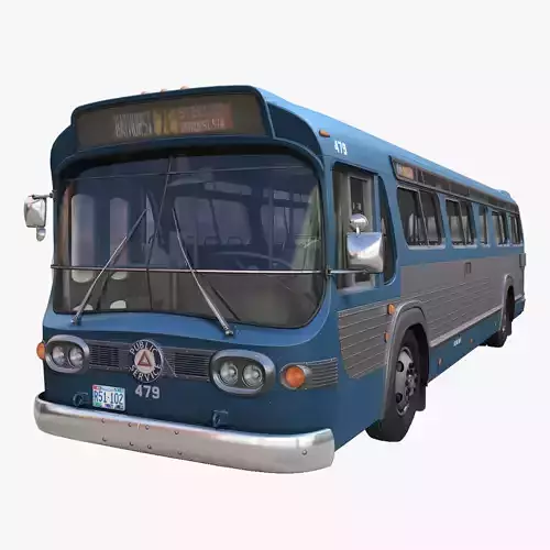 Old bus Low-poly 3D model