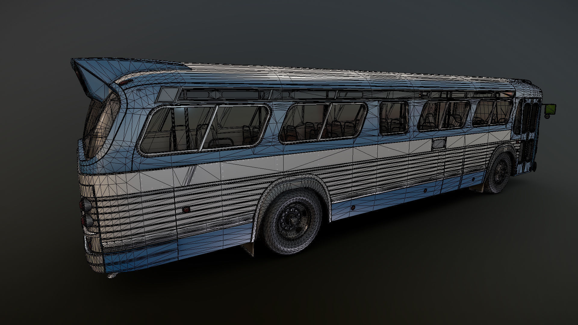 Old bus Low-poly 3D model_29