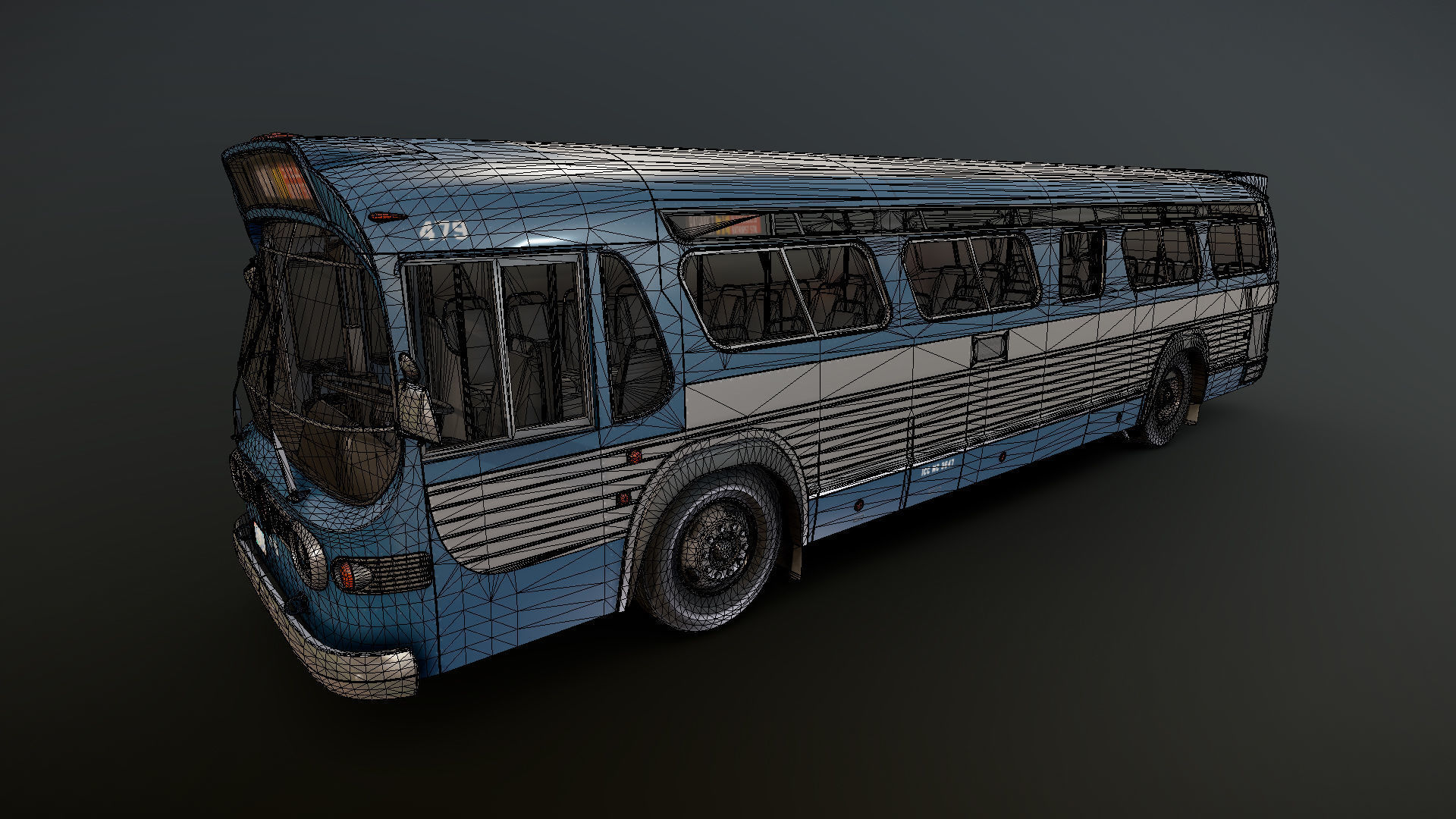 Old bus Low-poly 3D model_28
