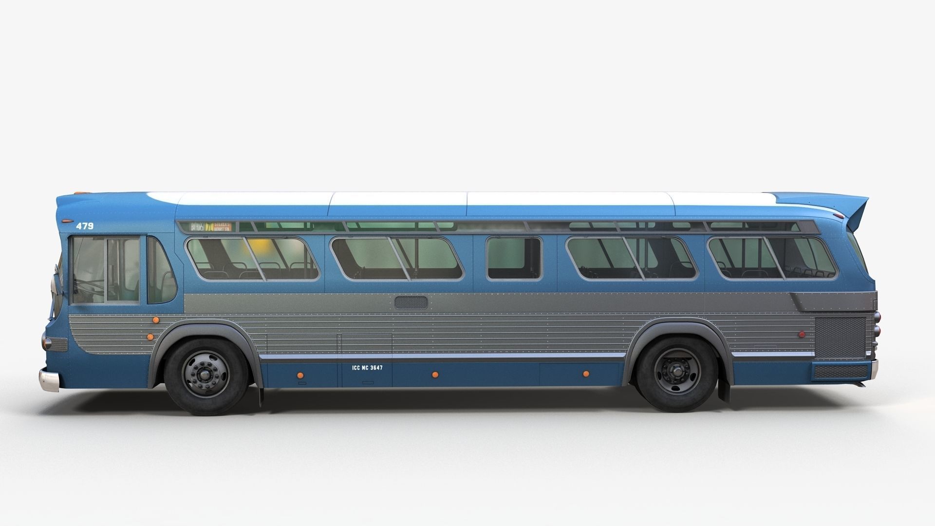 Old bus Low-poly 3D model_6
