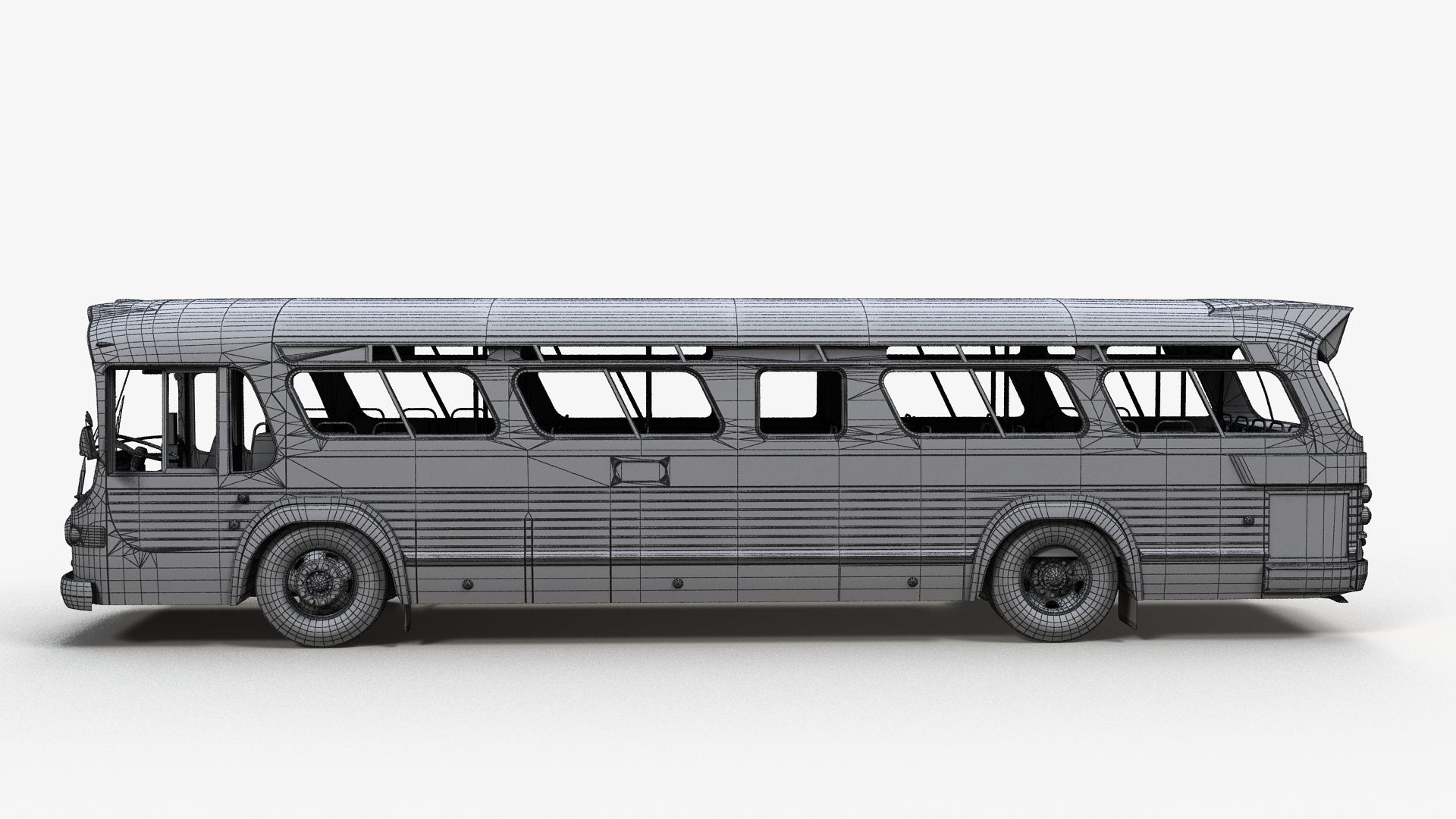 Old bus Low-poly 3D model_13