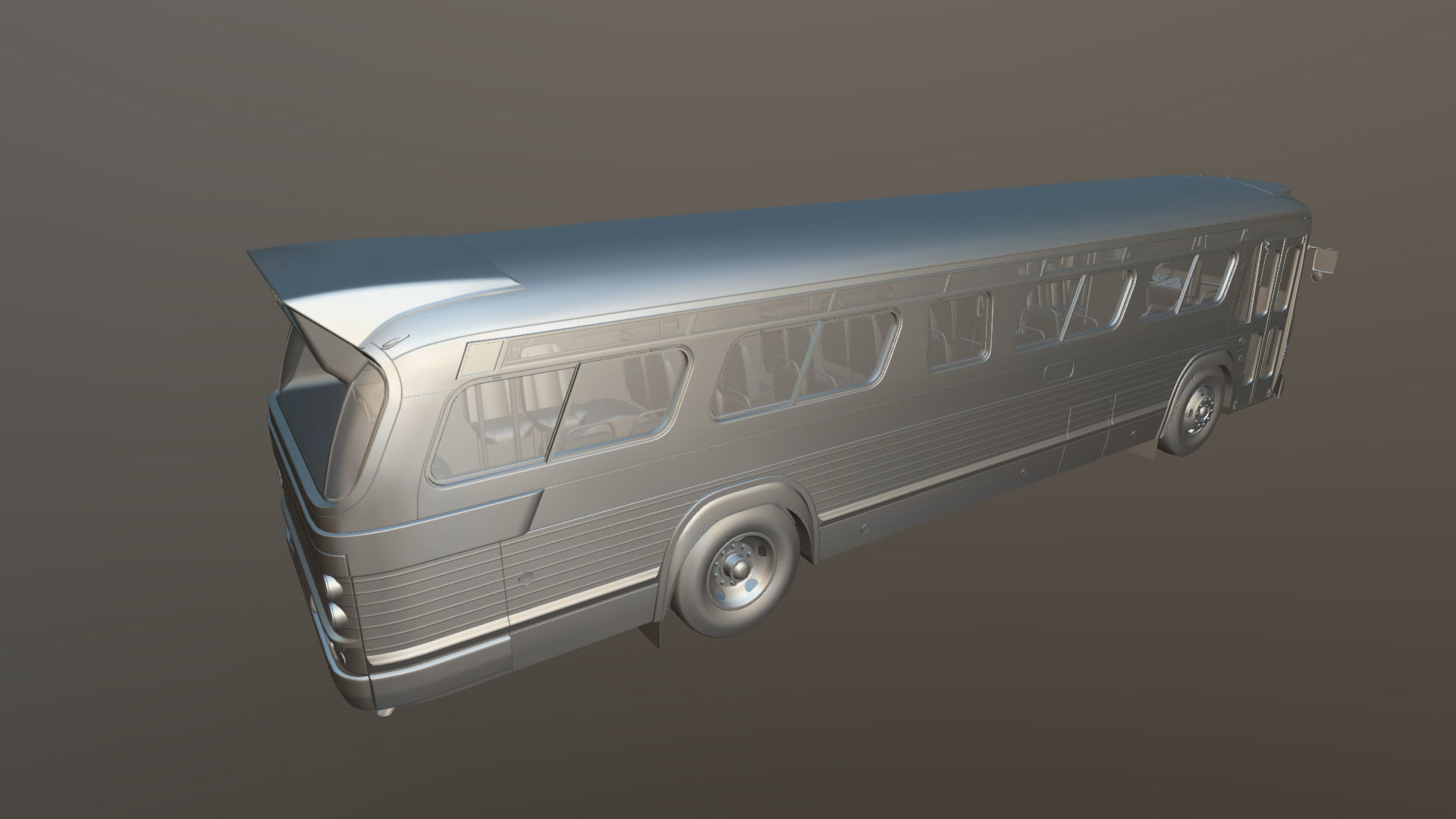 Old bus Low-poly 3D model_37
