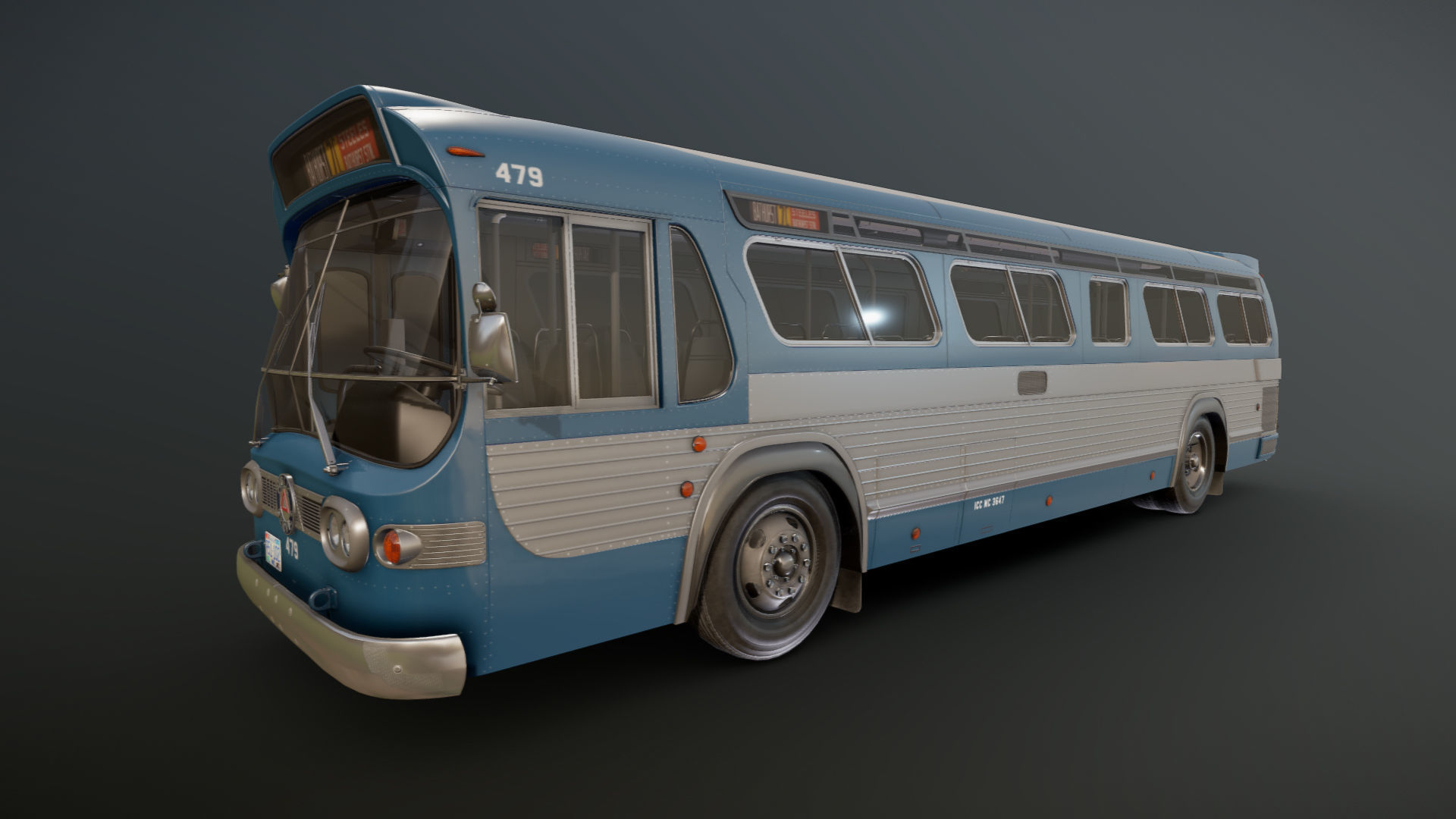 Old bus Low-poly 3D model_19