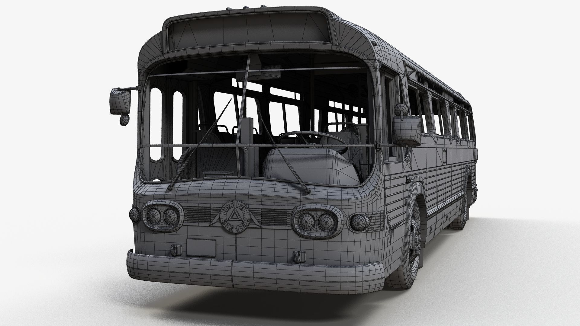 Old bus Low-poly 3D model_11