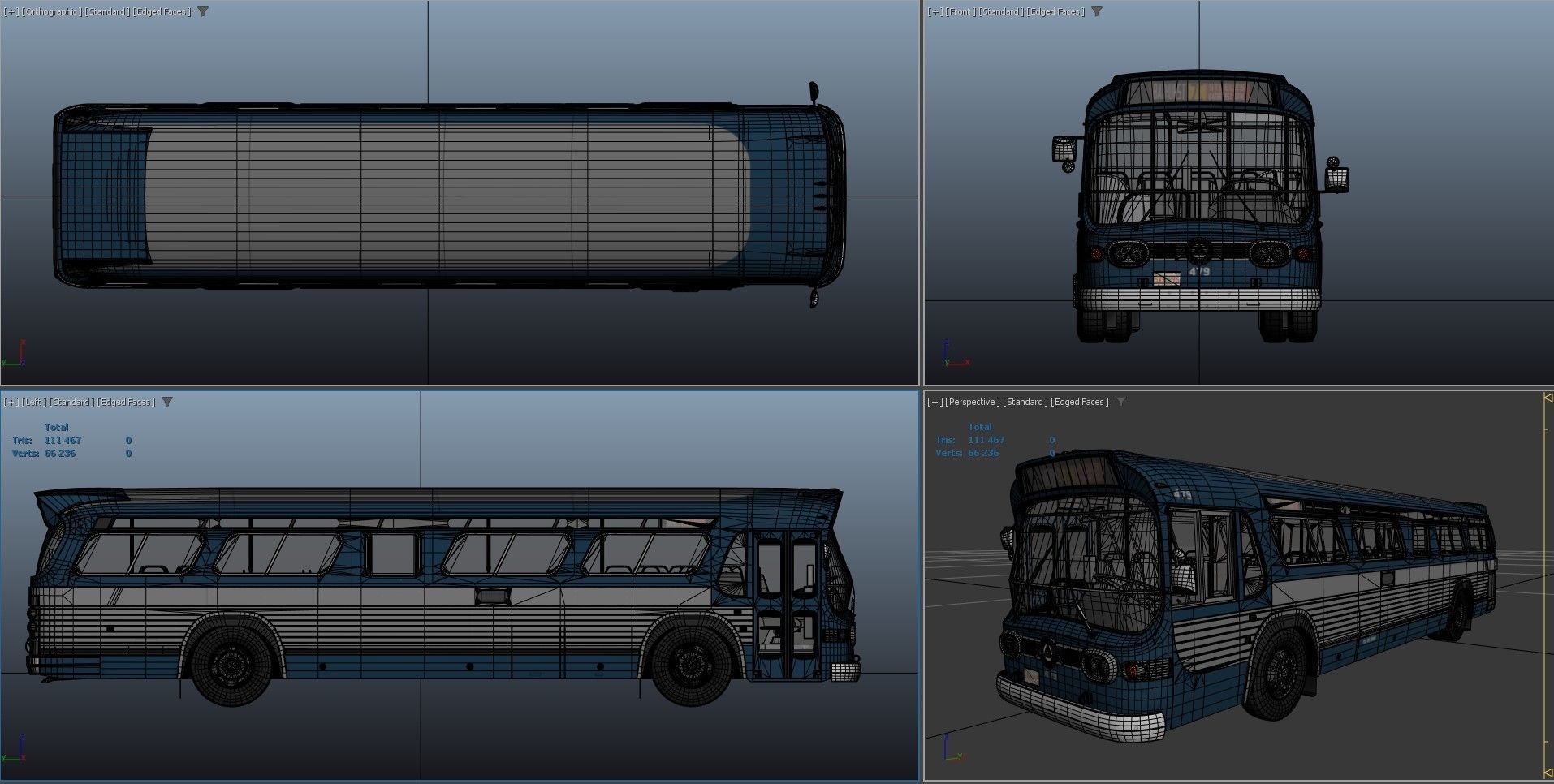 Old bus Low-poly 3D model_42