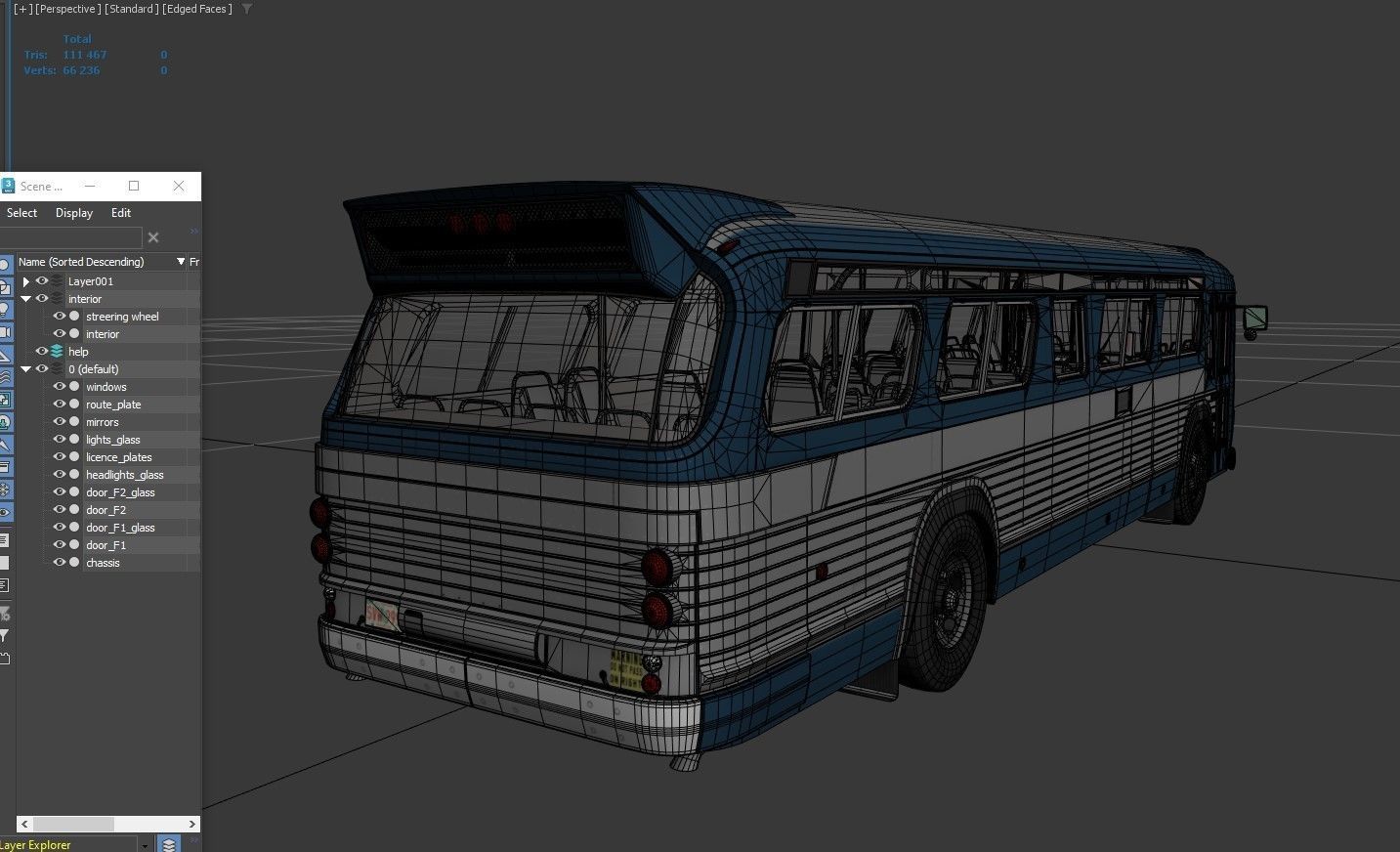 Old bus Low-poly 3D model_41