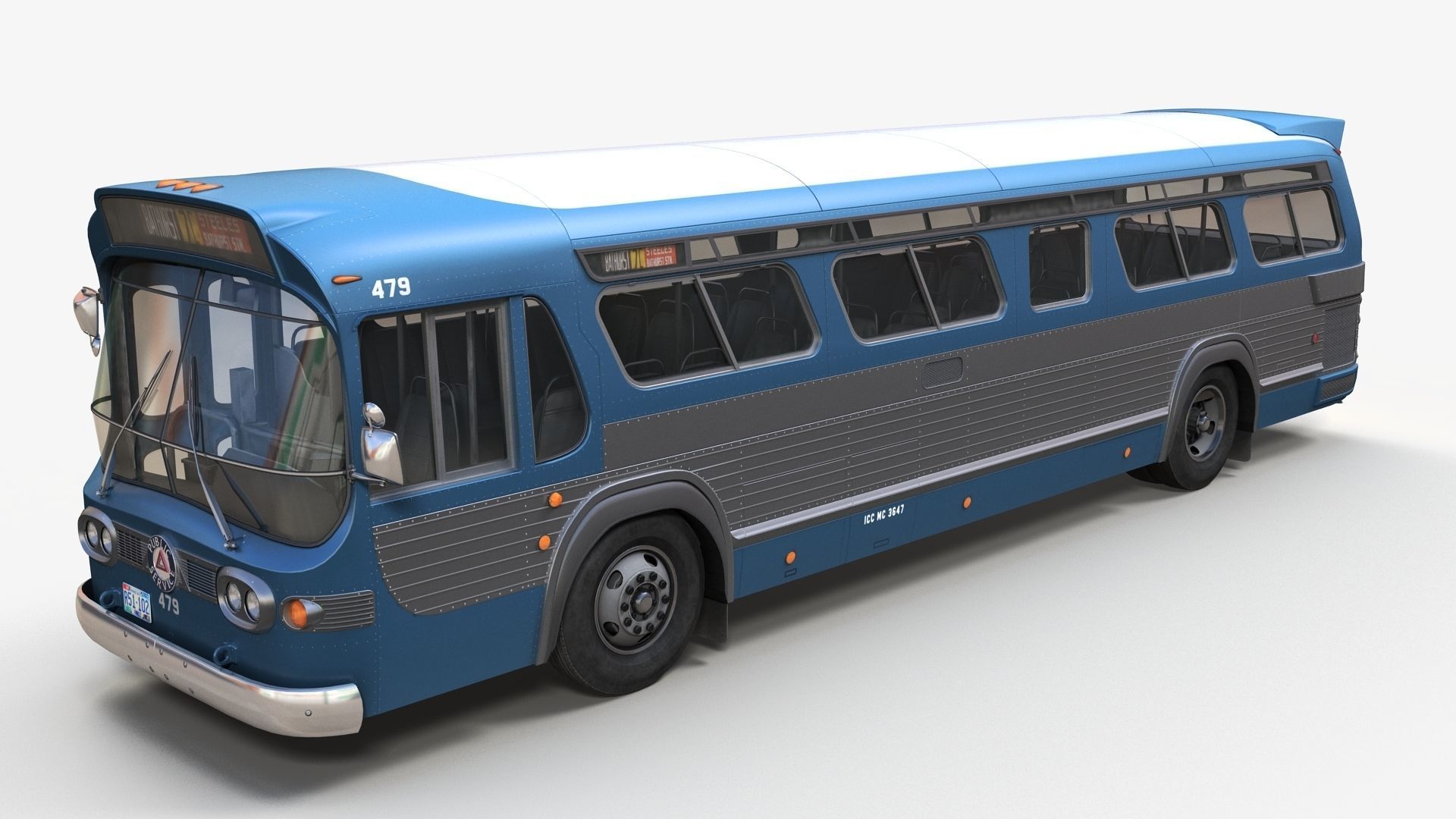 Old bus Low-poly 3D model_1