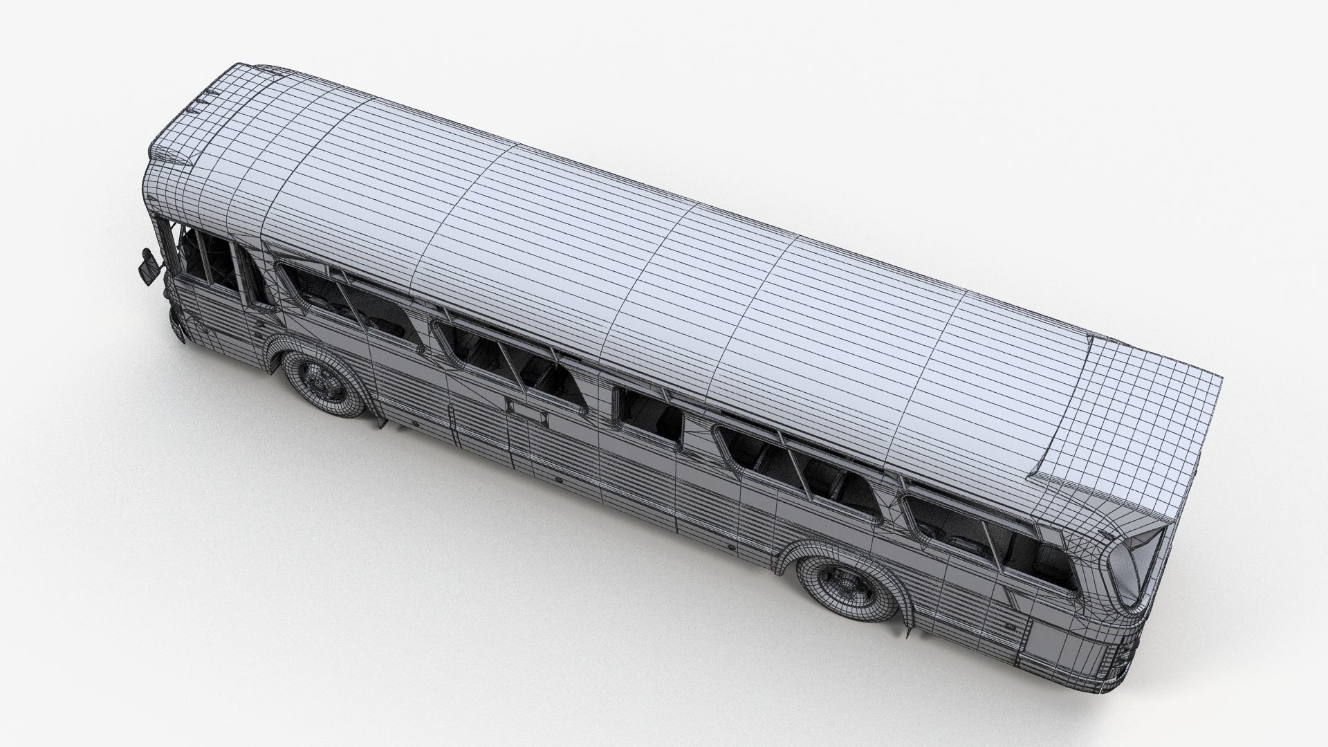 Old bus Low-poly 3D model_14