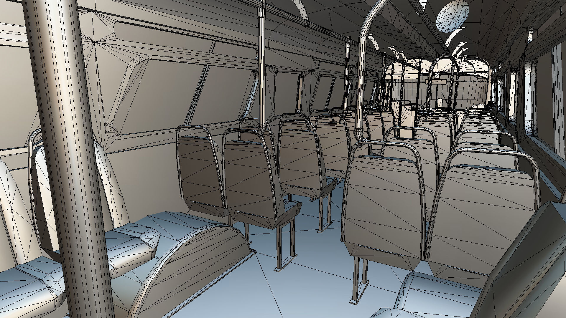 Old bus Low-poly 3D model_36