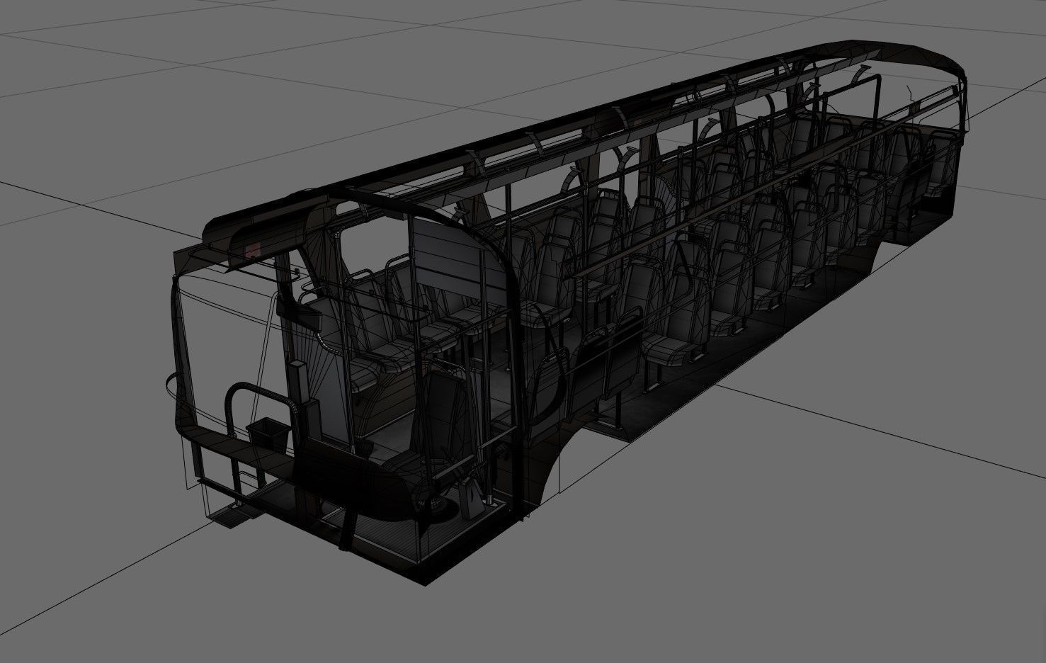 Old bus Low-poly 3D model_44