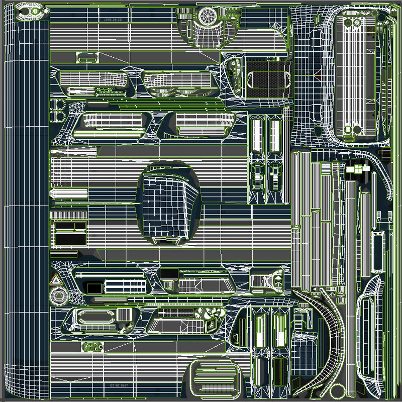 Old bus Low-poly 3D model_47