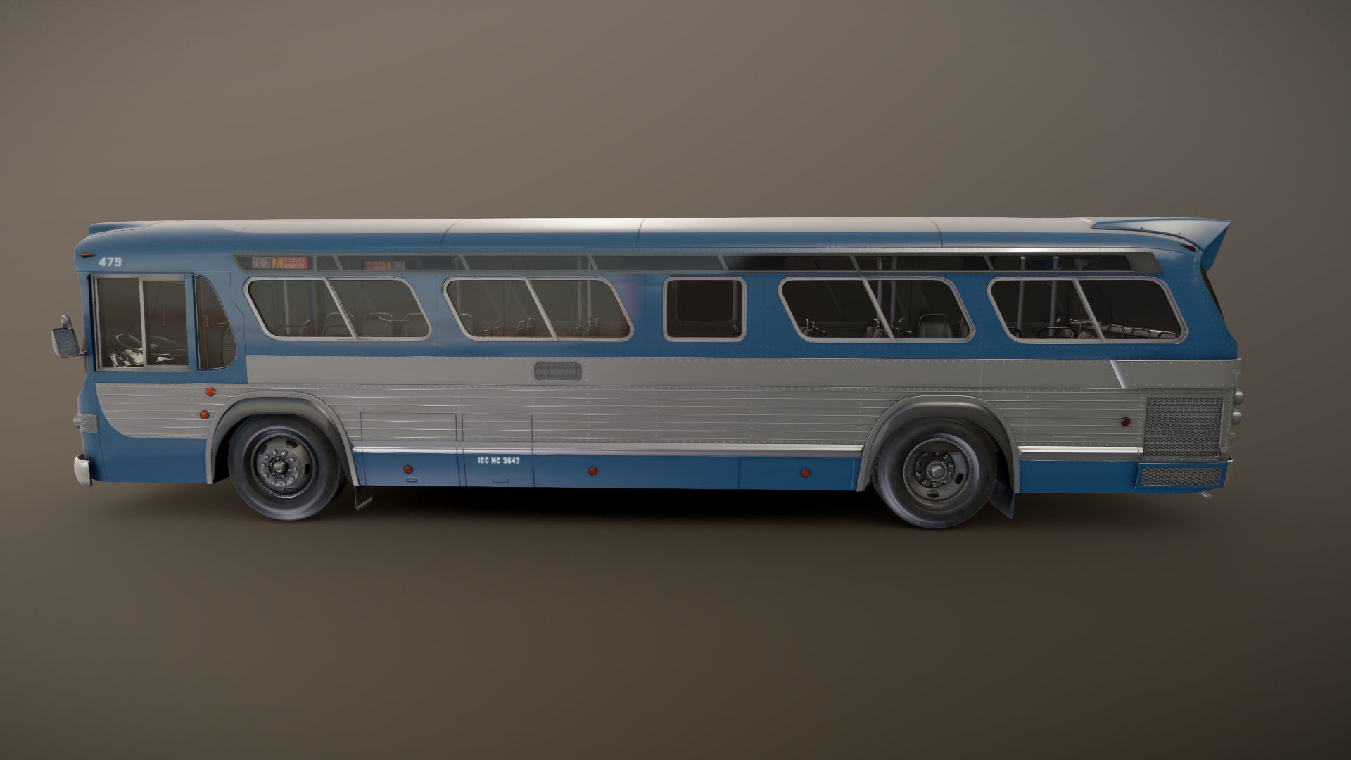 Old bus Low-poly 3D model_18