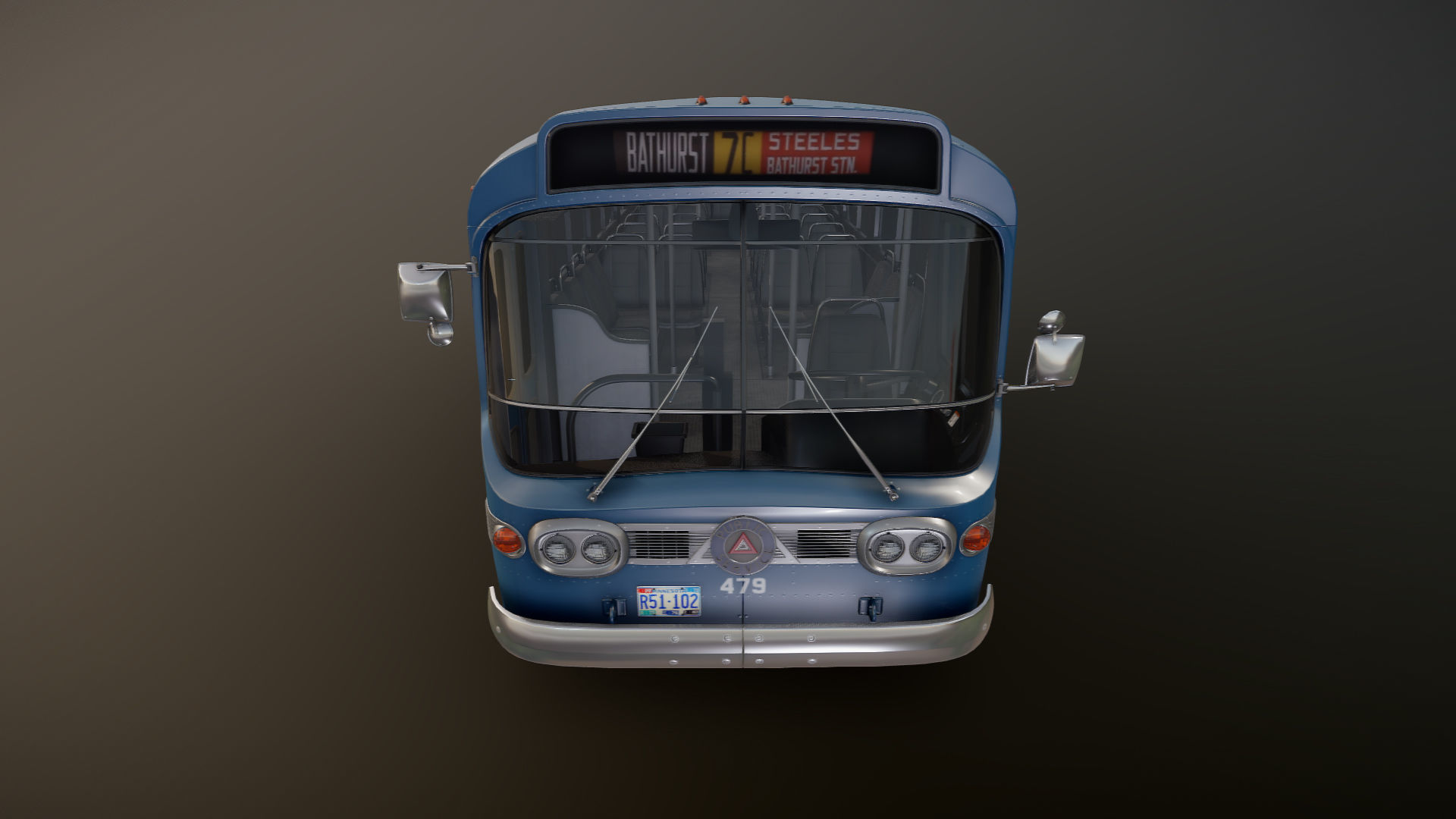 Old bus Low-poly 3D model_20