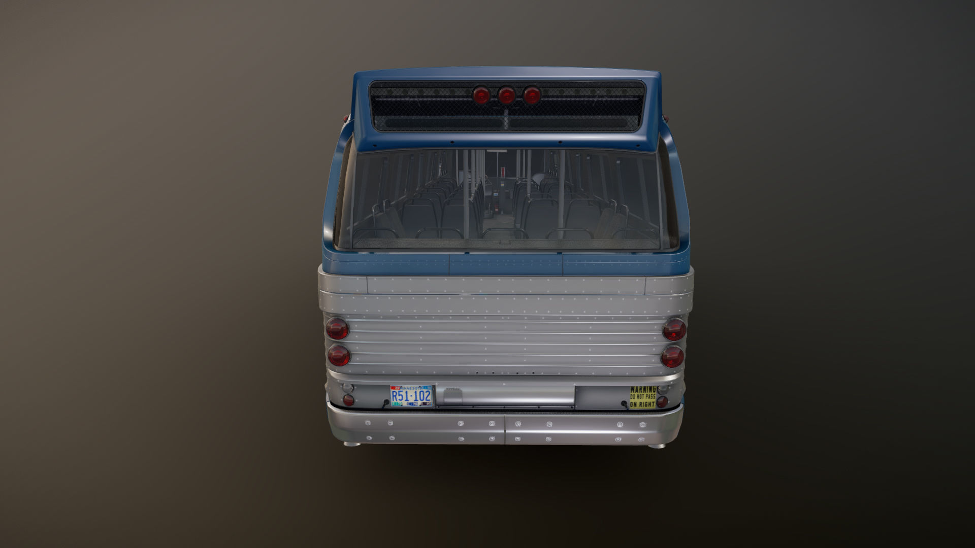 Old bus Low-poly 3D model_21