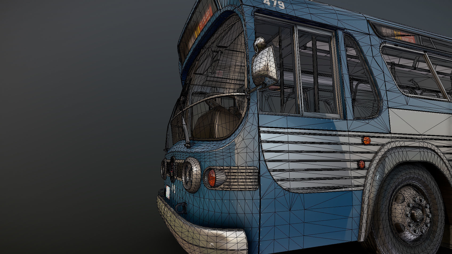 Old bus Low-poly 3D model_32