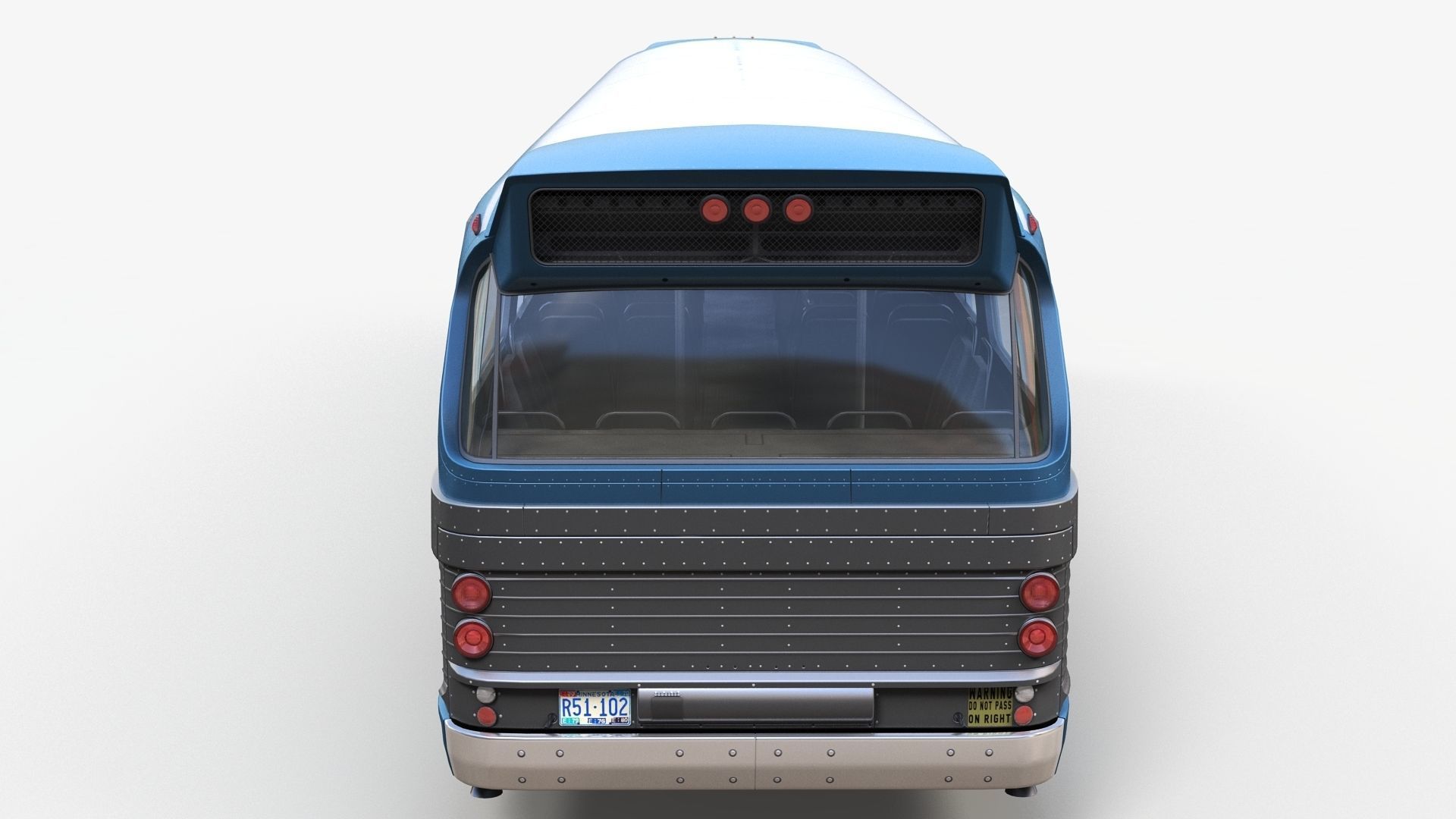 Old bus Low-poly 3D model_5