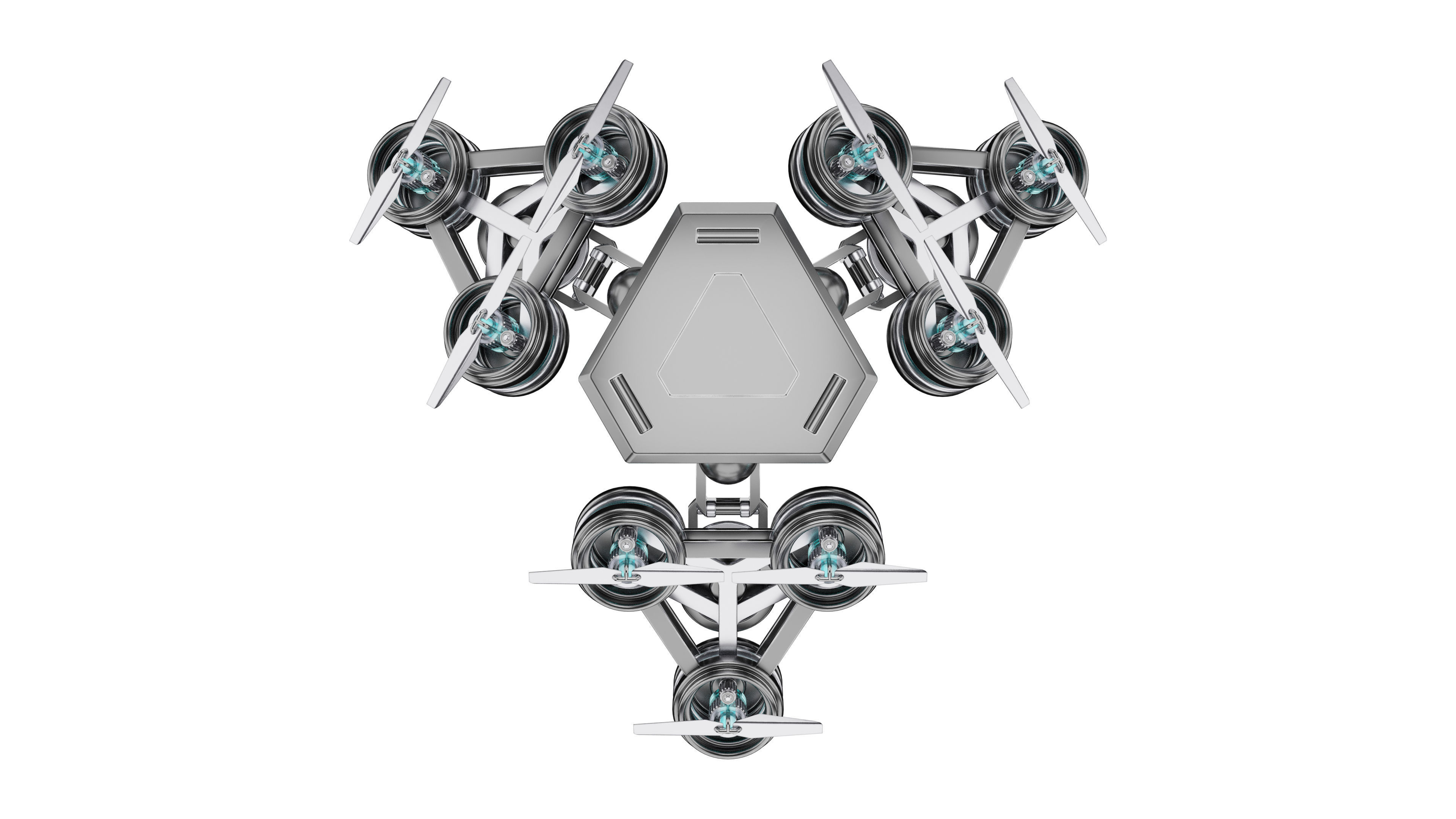 Futuristic Mech Drone 3D model_2