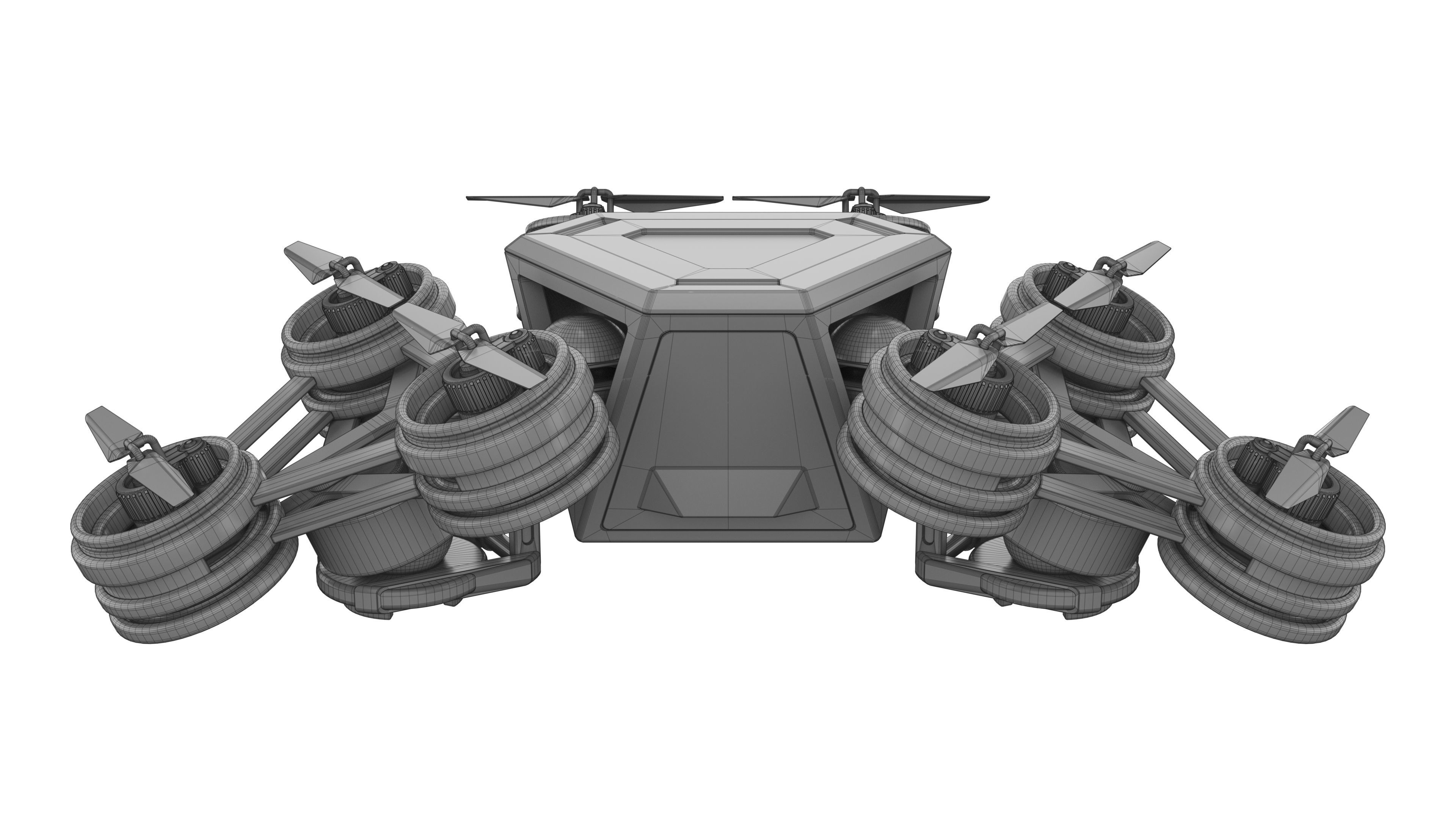 Futuristic Mech Drone 3D model_15