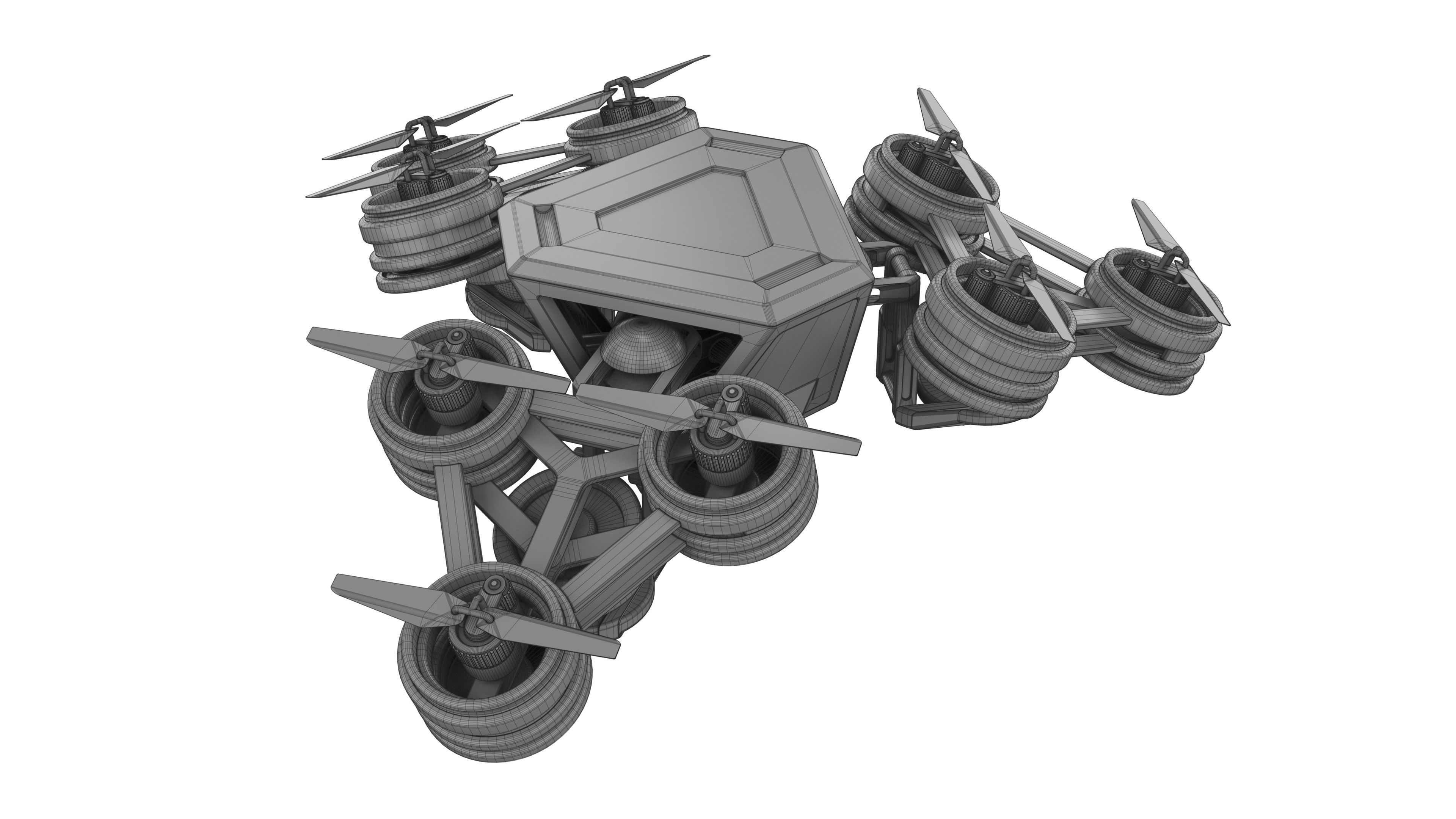 Futuristic Mech Drone 3D model_14