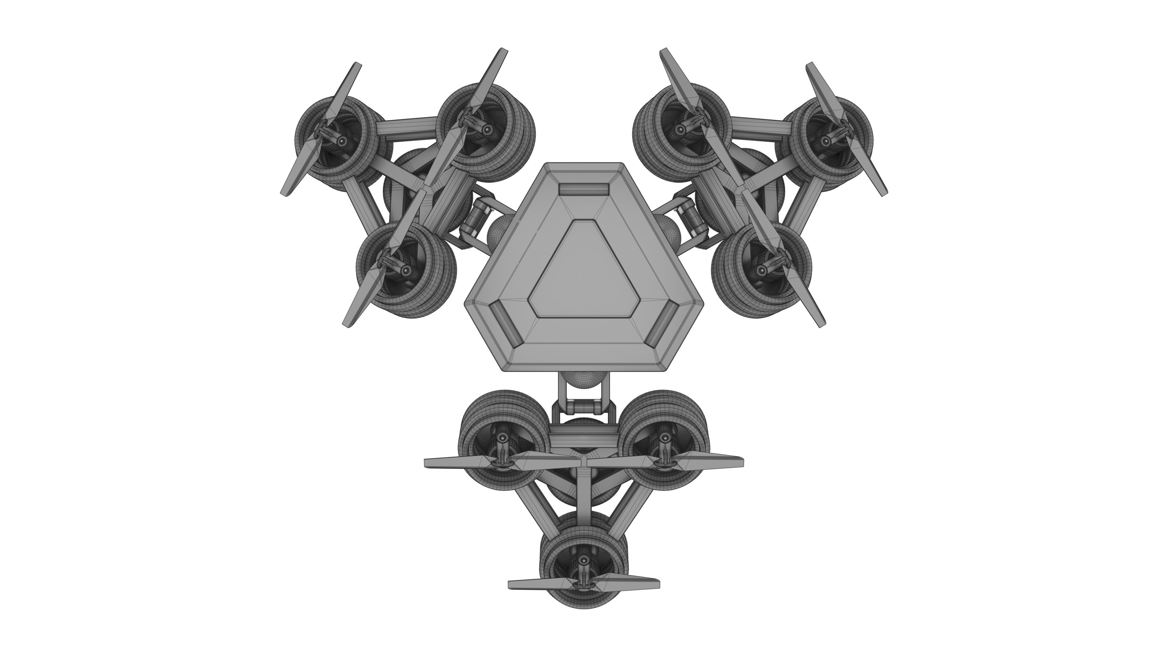 Futuristic Mech Drone 3D model_16