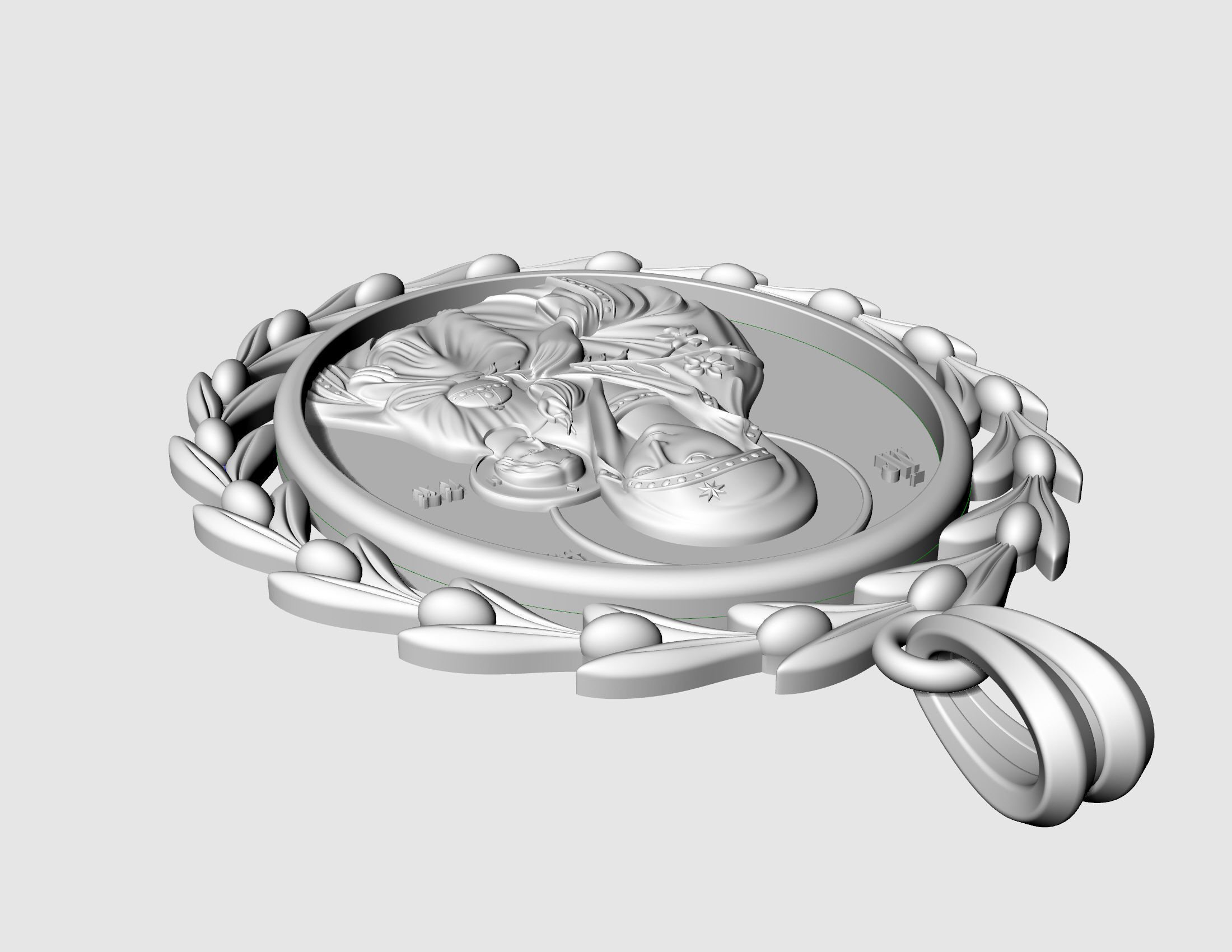 Jesus with Mary pendant 3D print model_13