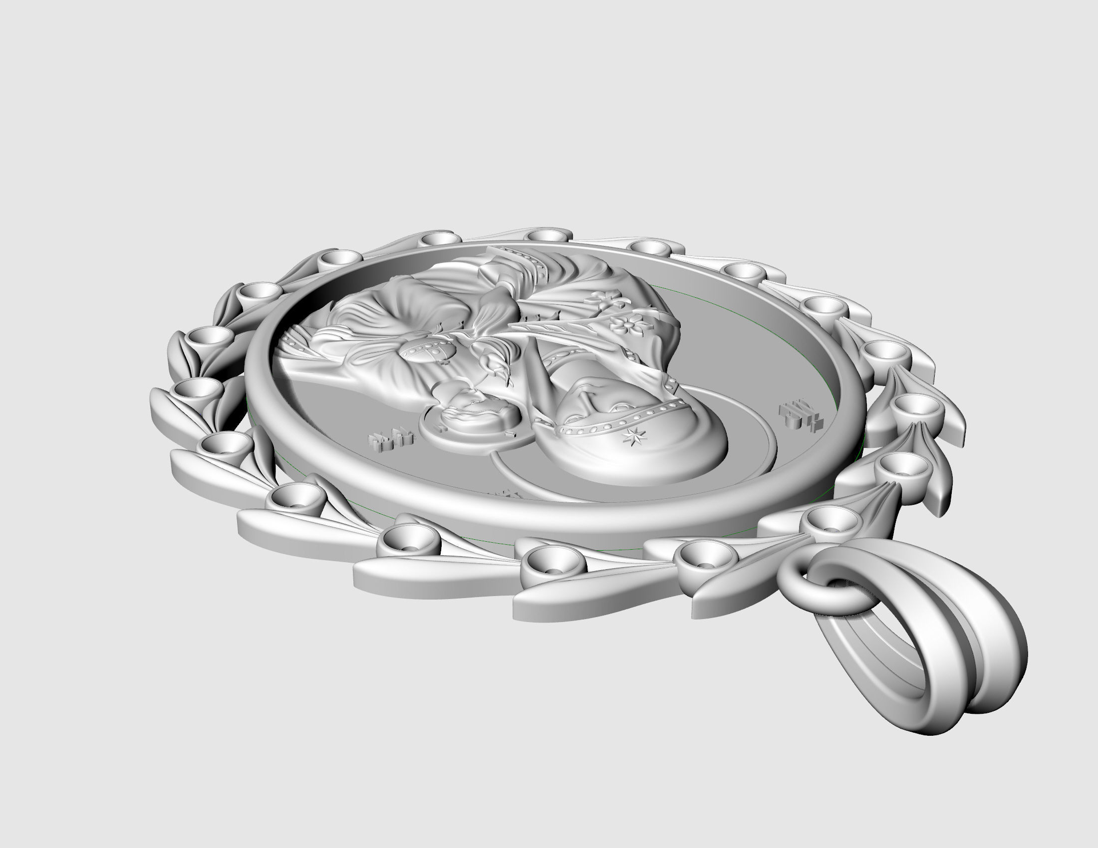 Jesus with Mary pendant 3D print model_12
