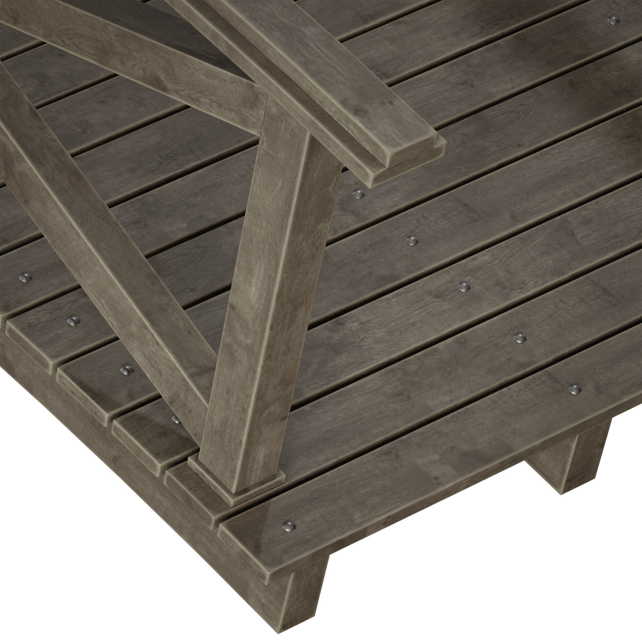 Wooden plank arch bridge 3D model_25