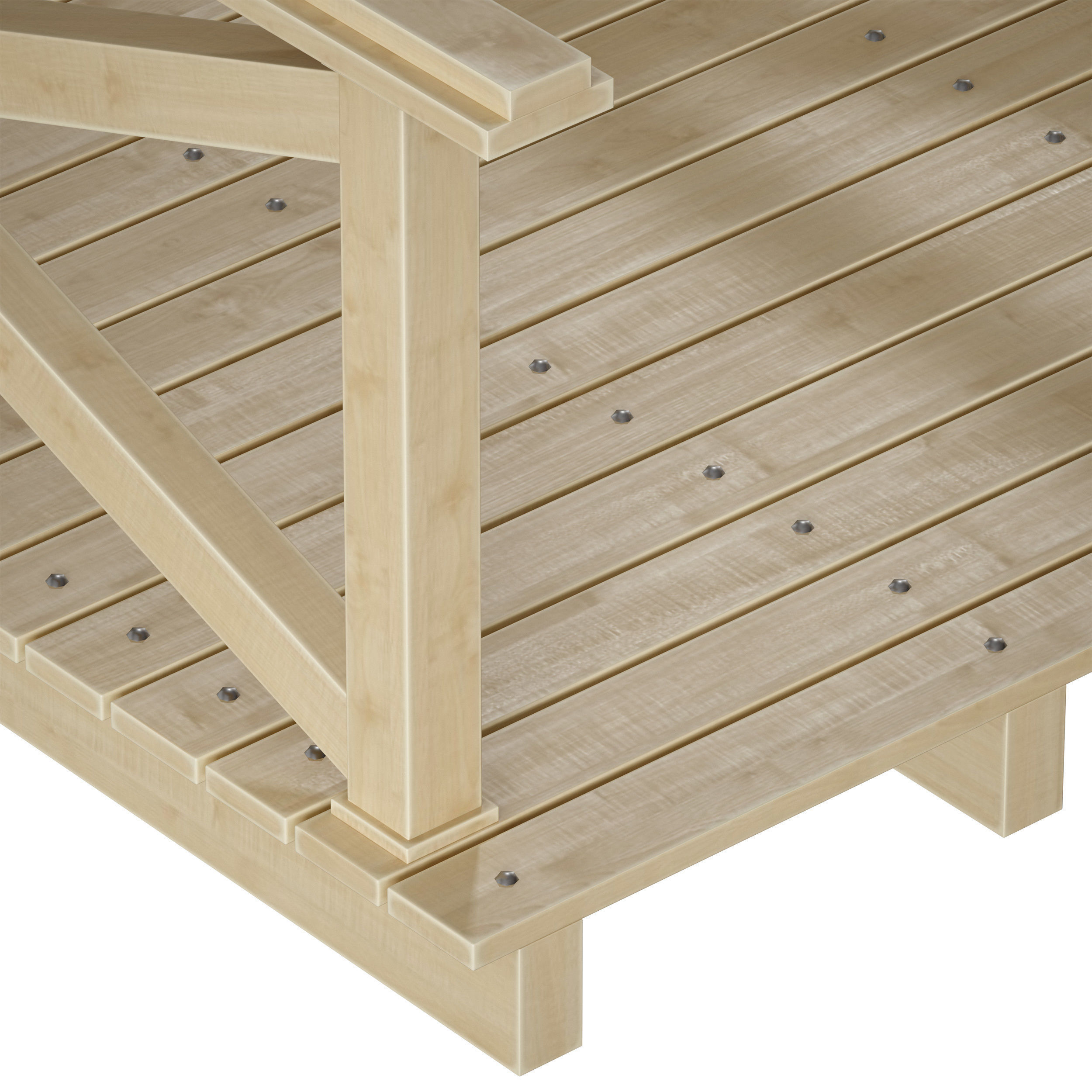 Wooden plank arch bridge 3D model_23