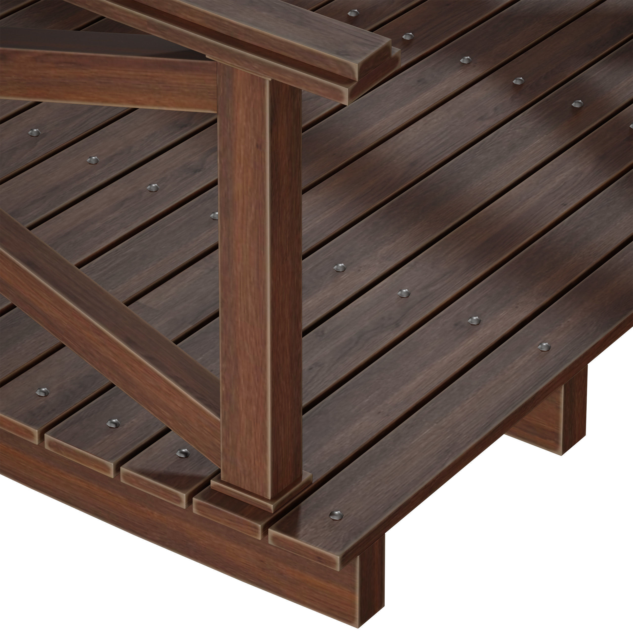 Wooden plank arch bridge 3D model_26