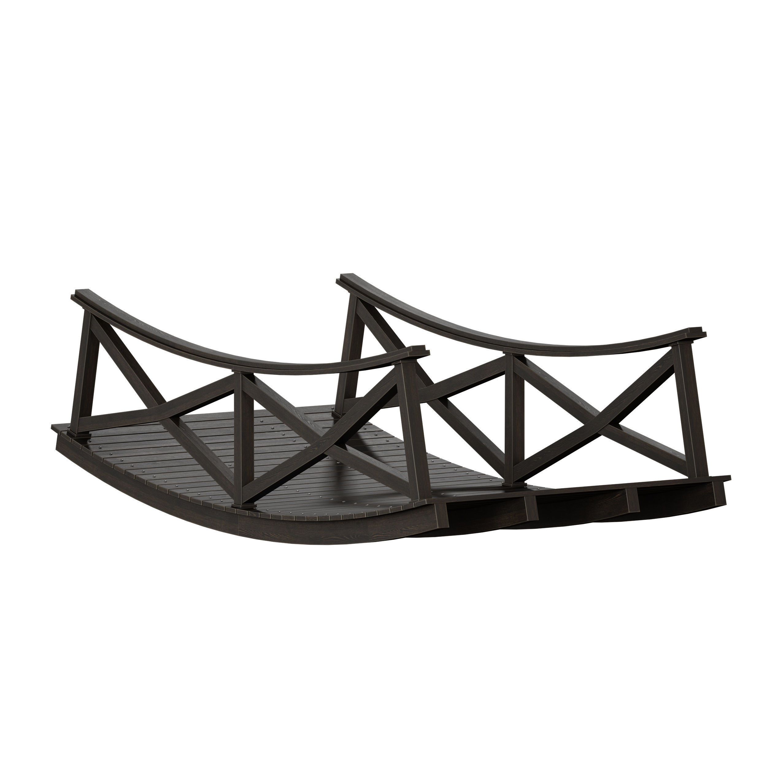 Wooden plank arch bridge 3D model_17