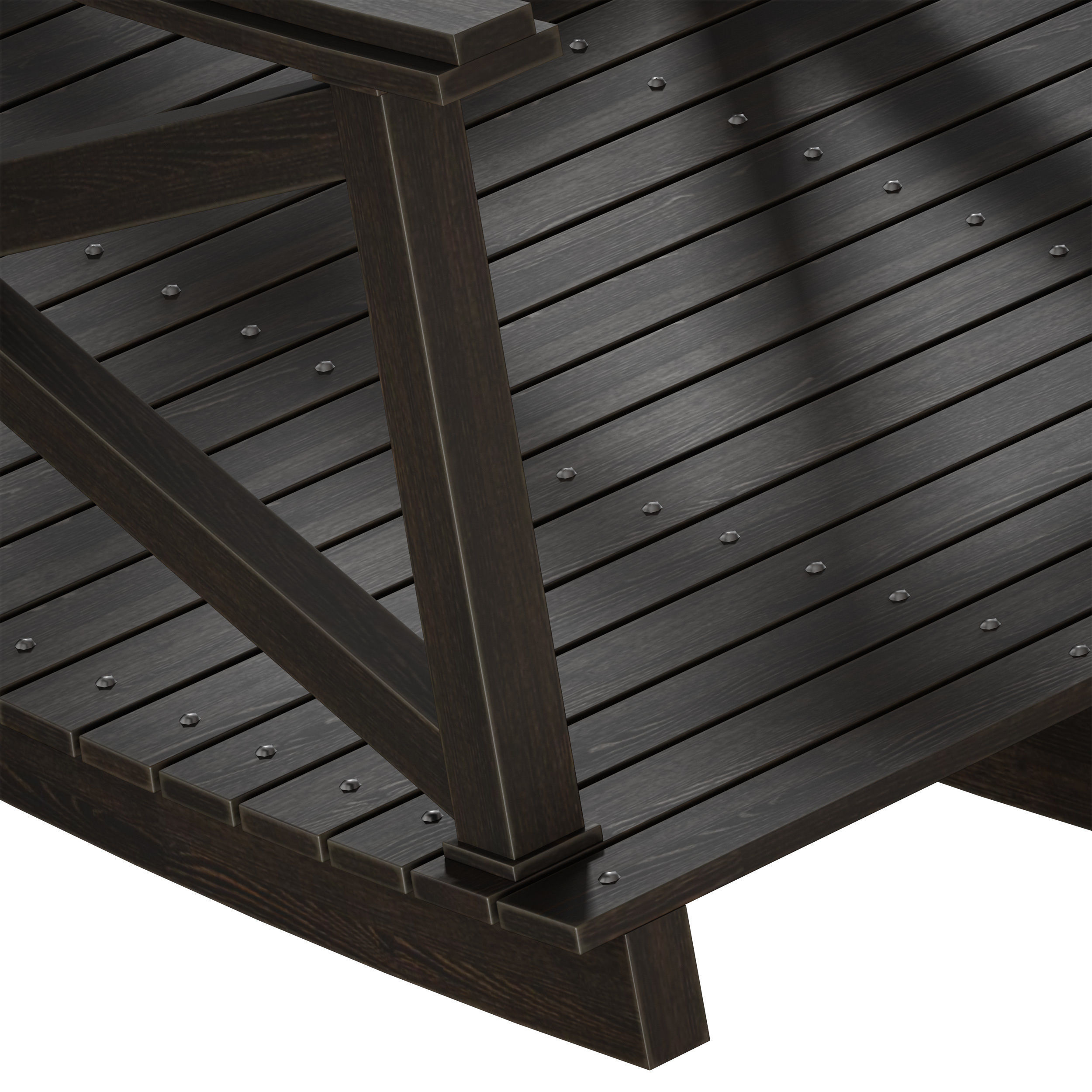 Wooden plank arch bridge 3D model_27