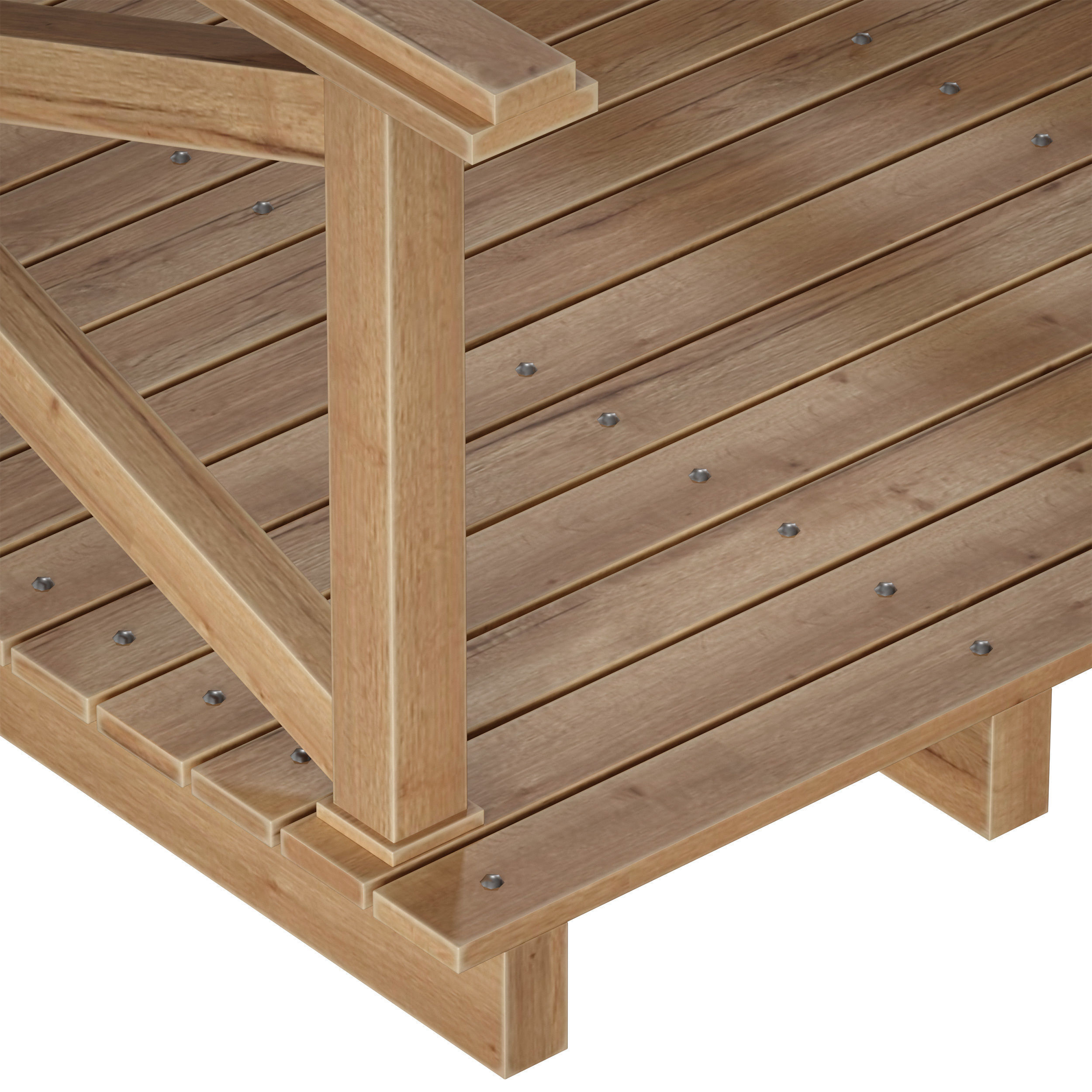 Wooden plank arch bridge 3D model_24